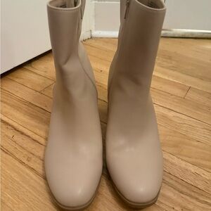 a new day Beige Stretch Ankle Boots